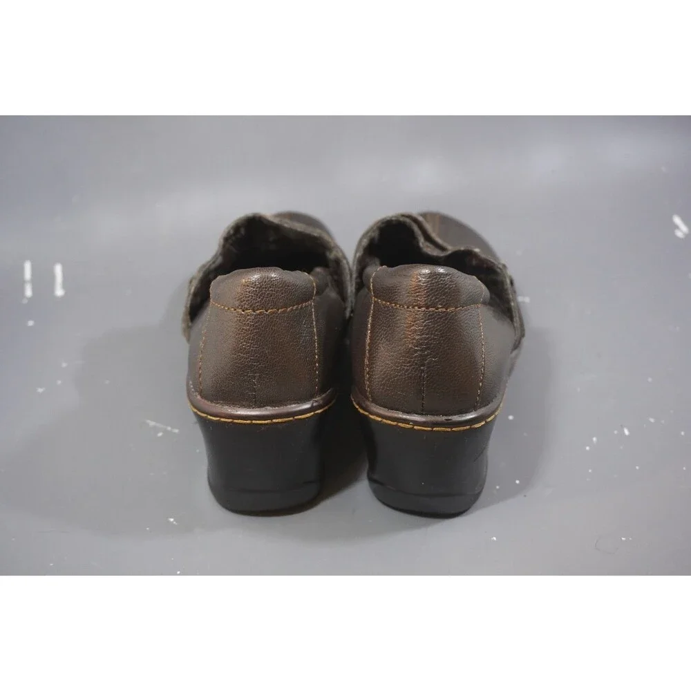 b.o.c. Born Leather Laurium Leather Monk Strap Shoes Clogs Womens 7 Brown